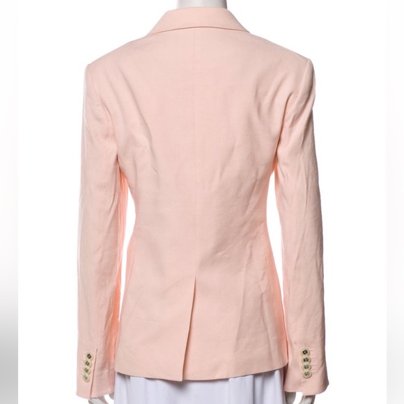 Veronica Beard Pink Linen Blend Cutaway Blazer - Picture 8 of 9
